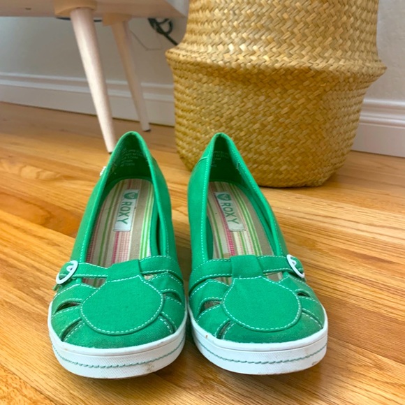 Roxy Green Wedge Heel Summer ☀️ Shoe Lady’s Size 9 - Picture 6 of 7